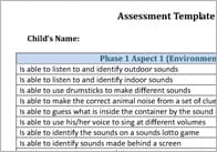 Assessment Template for Letters and Sounds