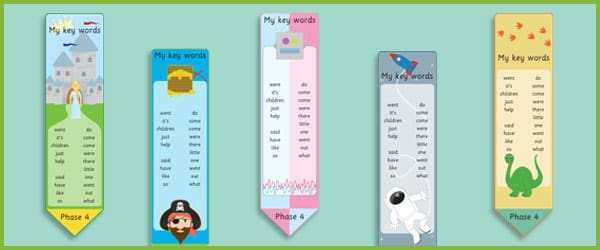 Phase 4: High Frequency Word Bookmarks