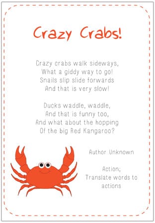 Crazy Crabs Poem