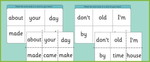 Phase 5 High Frequency Words Bingo