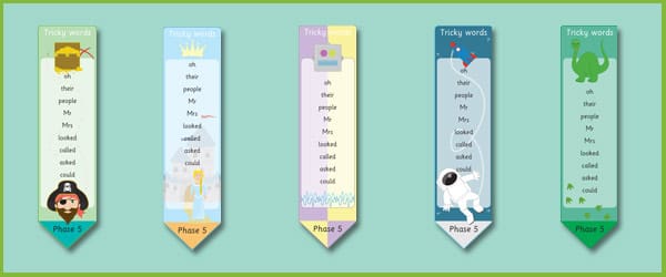 Phase 5 Tricky Word Bookmarks