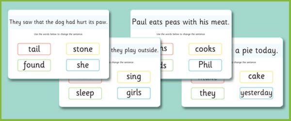 Phase 5 Sentence Substitution Mats