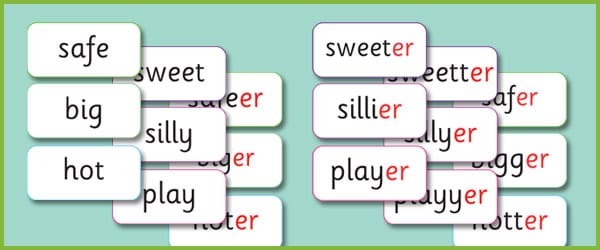 Phase 6 'er' Suffix Matching Cards
