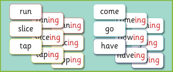 Phase 6 'ing' Suffix Matching Cards