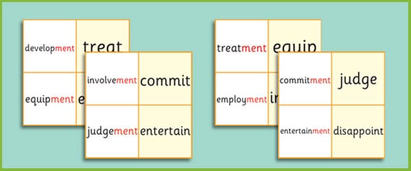 Phase 6 'ment' Suffix Loop Cards