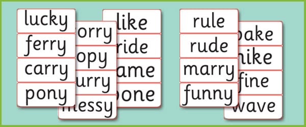 Phase 6 Words without their Suffixes - ing, ed, s, er, est, y and en