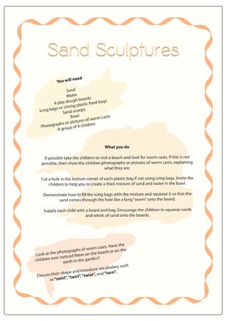 Sand Sculptures Craft Activity