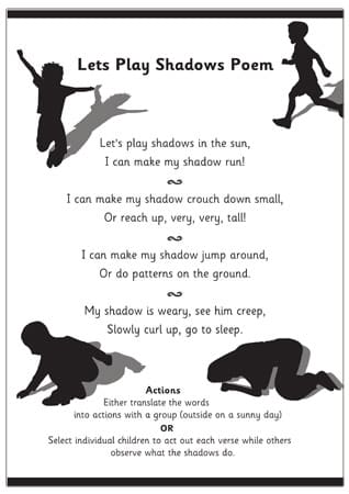 'Let's Play Shadows!' Poem