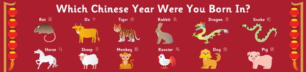 Chinese Zodiac Animal Signs Poster