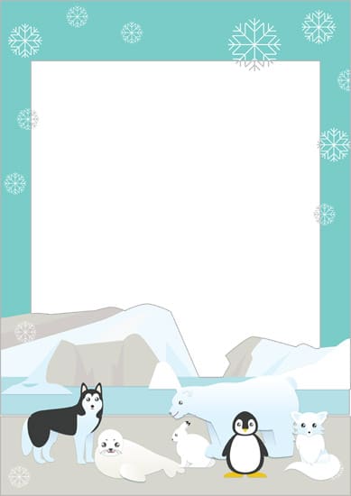 Polar Regions Page Border / Notepaper