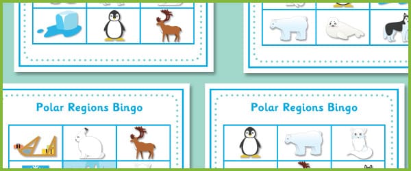 Polar Regions Bingo Cards