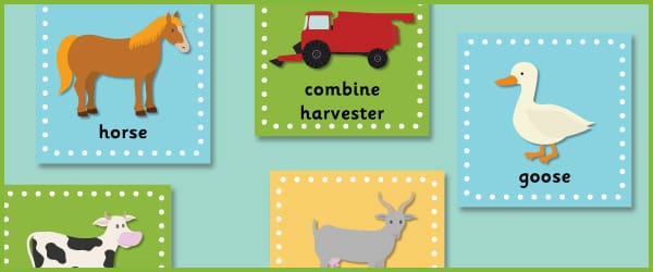 Farm Themed 15cm Topic Cards