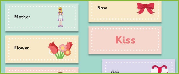 Mother’s Day Topic Word Cards