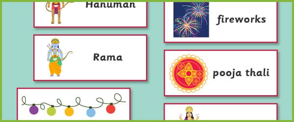 Diwali Topic Cards / Labels