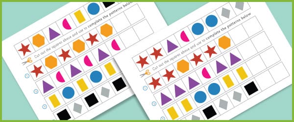 Complete The Pattern Worksheets – 2D Shapes