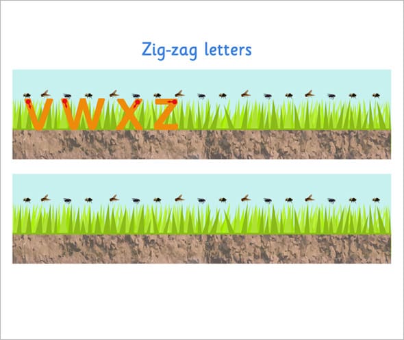 Zig Zag Letter Formation Sheet