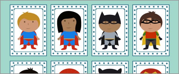 Superhero Snap Cards / Matching Pairs