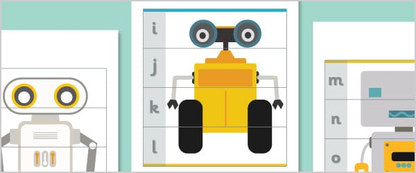 Robot Alphabet Puzzles