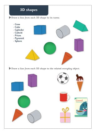 3D Shapes Worksheet