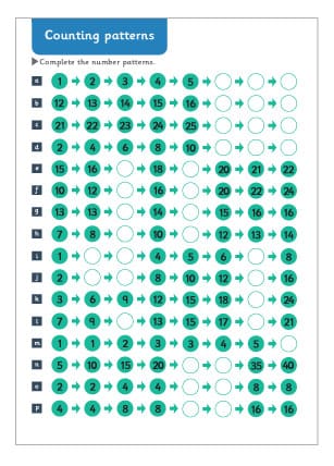 Counting Patterns Maths Worksheet