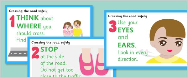 Crossing the Road Safely Posters