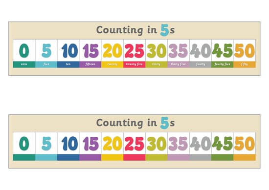 Counting in 5s Number Tracks