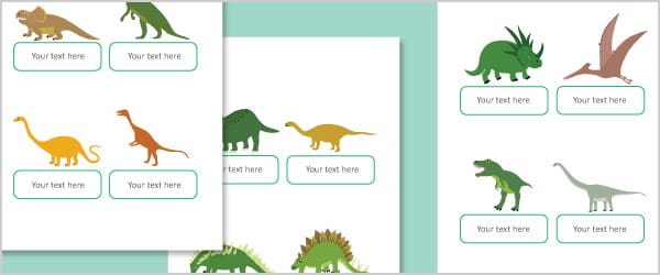 Dinosaur Self-Registration Labels