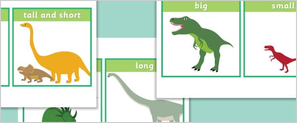 Dinosaur Size Comparison Cards