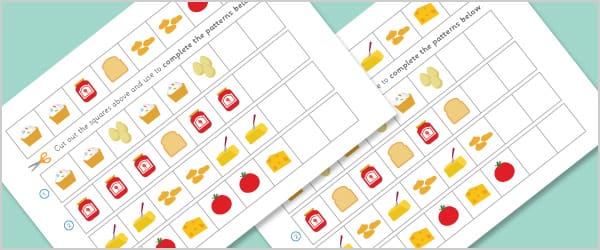 Food Worksheets – Complete The Pattern / Sequence