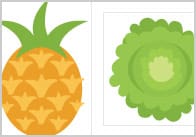 Fruit & Vegetable Cut-Outs for Size Sorting