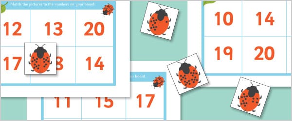 Ladybird Bingo (Numbers 10-20)