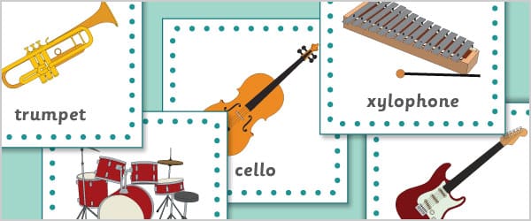 Musical Instruments 15cm Cards