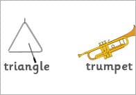Musical Instruments Word Mat