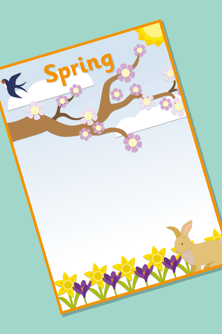 Editable Spring Topic Book Cover