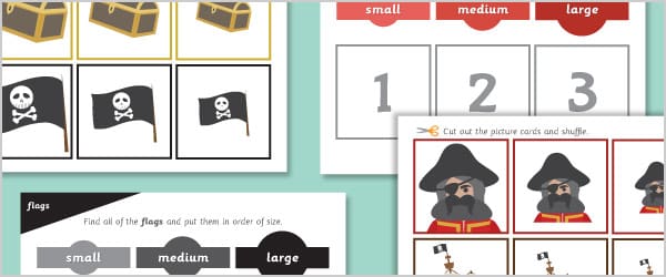 Pirate Size Sorting Game / Activity