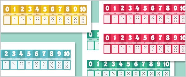 Numbers, Words and Dots Number Tracks 0-10