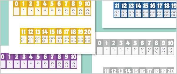 Numbers and Dots Number Tracks 0-20