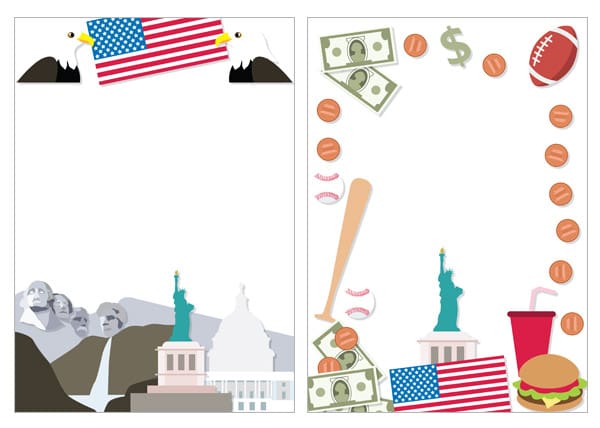 Editable USA Page Borders / Notepaper