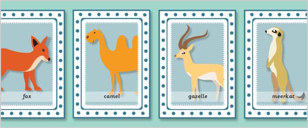 Animals Snap Cards with Words