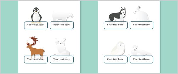 Polar Animals Self-Registration Labels