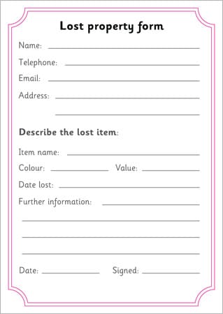 Lost Property Form