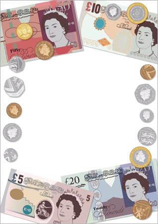 Editable British Currency Notepaper