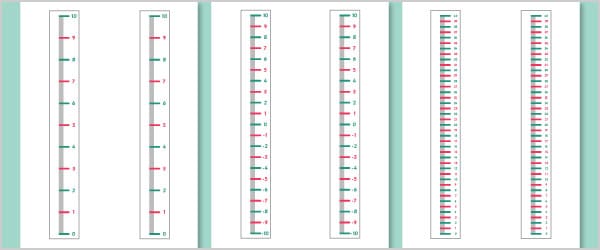 A4 Vertical Number Lines