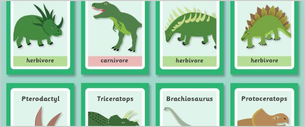 Feeding Dinosaurs Target Game (herbivores and carnivores)