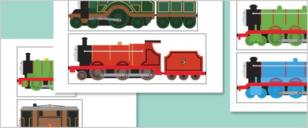 Trains Size Sorting Cut Outs