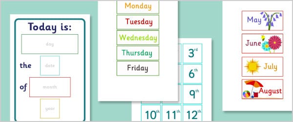 EYFS Daily Calendar - Simplified Version