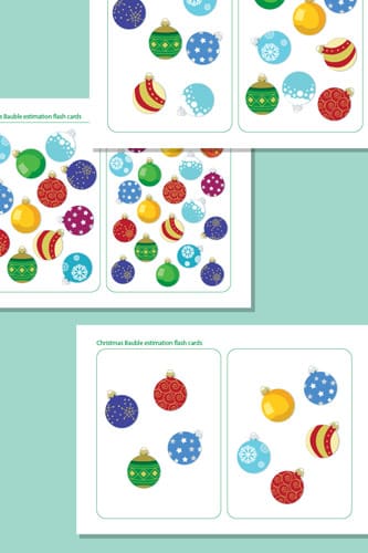 Christmas Bauble Flash Cards - Counting / Estimating Activity