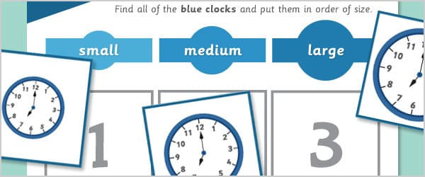 Clocks Size Sorting Game