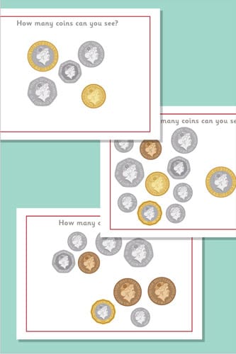 Counting / Estimating Flash Cards - Coins