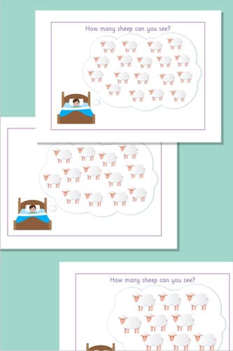 Estimating / Counting Sheep Flash Cards